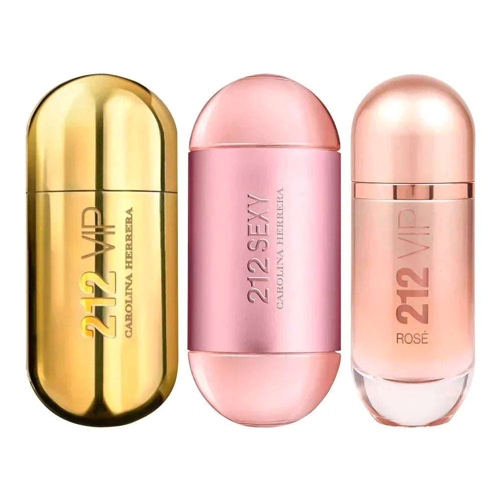 Descubra a sensualidade, Combo de 3 Perfumes - 212 VIP Rosé, 212 VIP e 212 Sexy 100ml